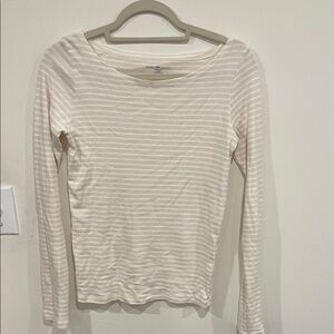 Brandy Melville Soft Cream Striped Long Sleeve Tee